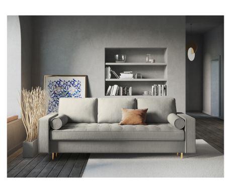 Trosjed s funkcijom kreveta Milo Casa 896764, Santo, svijetlo siva