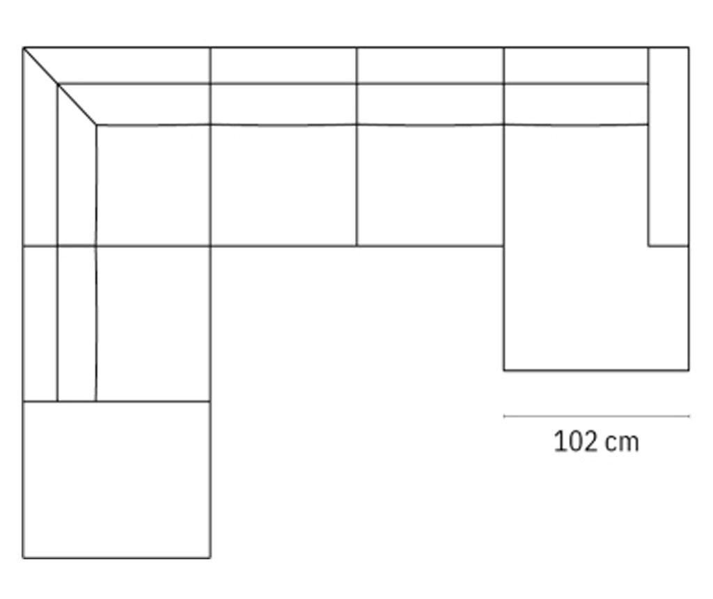 Sarokkanapé Windsor & Co 861348, Királykék, 70x166x341 cm - 6
