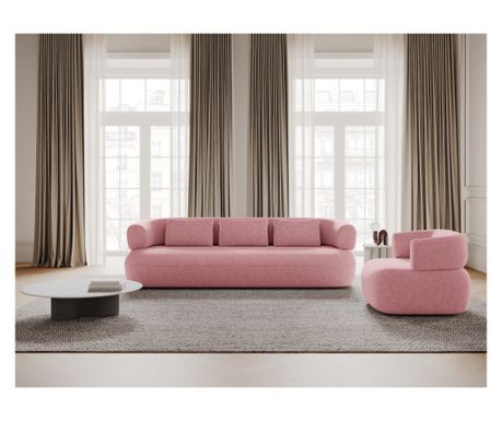 Windsor & Co 860758 Aldrin Szövetkanapé, Rózsaszín, 73x90x226 cm