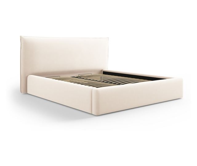 Łóżko Micadoni Home Kaelle, Jasnobeżowe