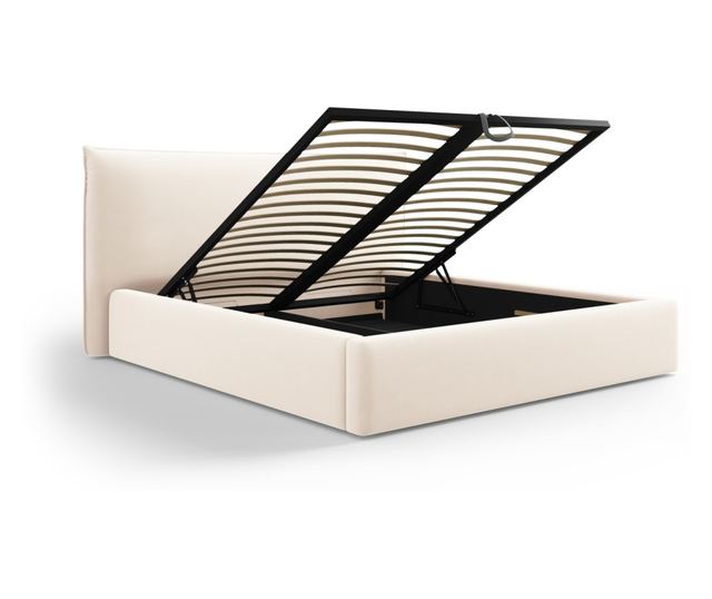 Łóżko Micadoni Home Kaelle, Jasnobeżowe