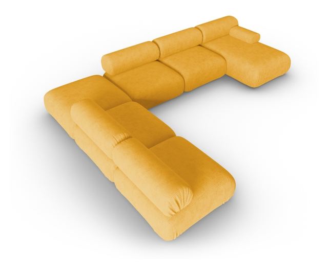 Ъглов модулен диван Windsor & Co Kepler, цвят горчица