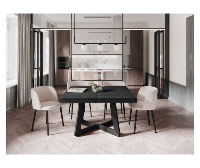 Разтегателна маса Windsor & Co, Nodi, цвят черен дъб