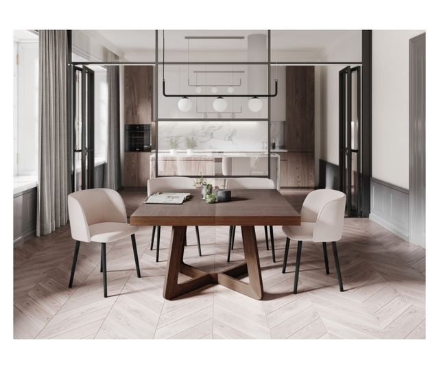 Разтегателна маса Windsor & Co, Nodi, тъмен дъб