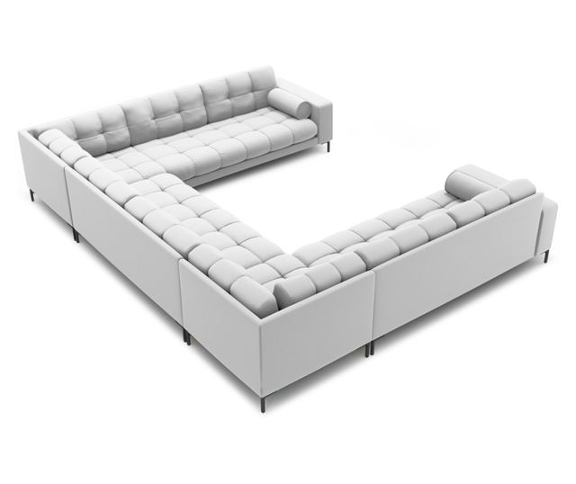 Ъглов диван с U-образна форма Cosmopolitan Design, Bali, Светлосив