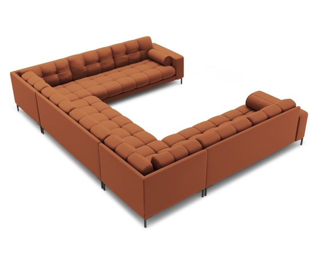 Ъглов диван Cosmopolitan Design Bali с U-образна форма, цвят керемида