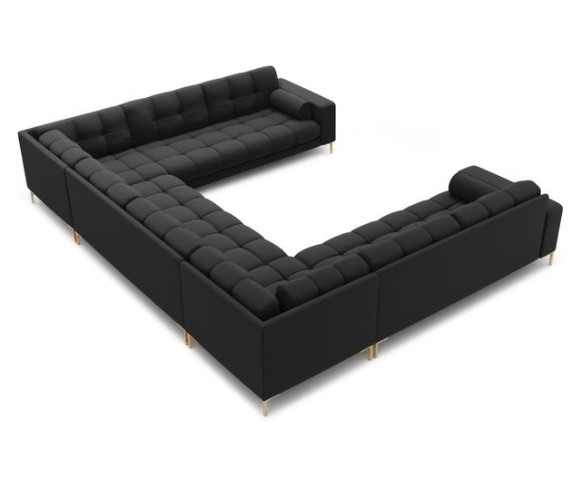 Ъглов диван Cosmopolitan Design с U-образна форма, Bali, тъмно сив