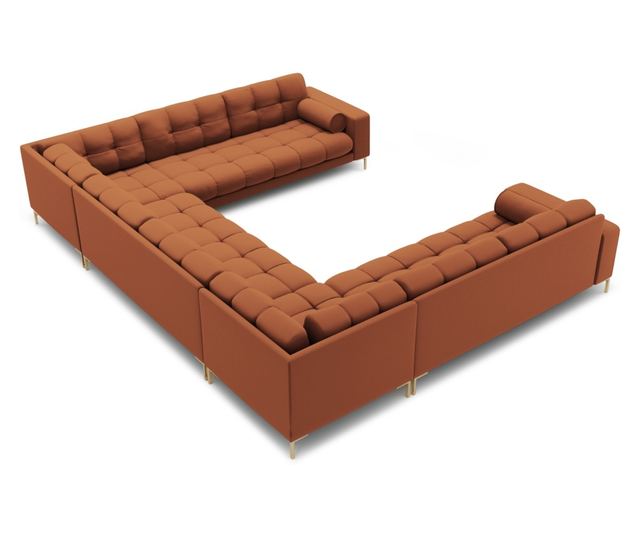 Модулен диван Cosmopolitan Design Bali U-форма, цвят керемида