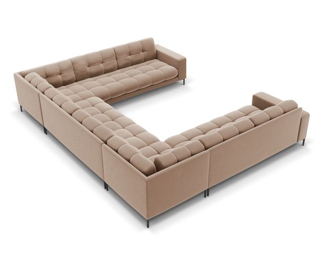 Ъглов диван Cosmopolitan Design Bali U-образна форма, бежов