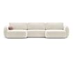 Ъглов диван с U-образна форма и функция сън Cosmopolitan Design, Tonale, цвят слонова кост