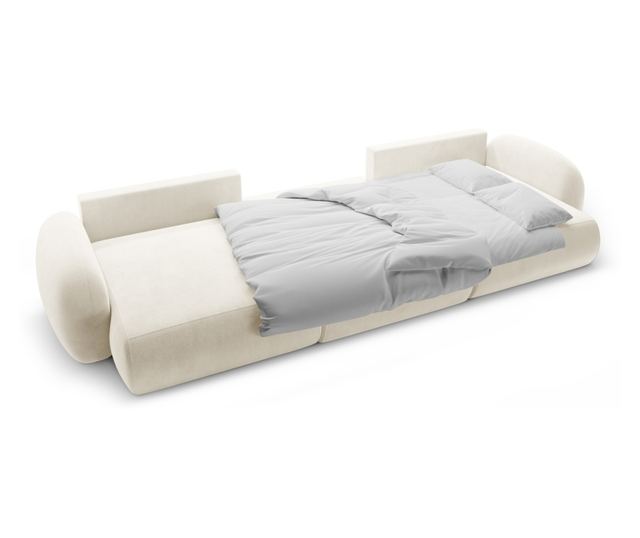 Ъглов диван с U-образна форма и функция сън Cosmopolitan Design, Tonale, цвят слонова кост