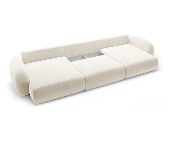 Ъглов диван с U-образна форма и функция сън Cosmopolitan Design, Tonale, цвят слонова кост