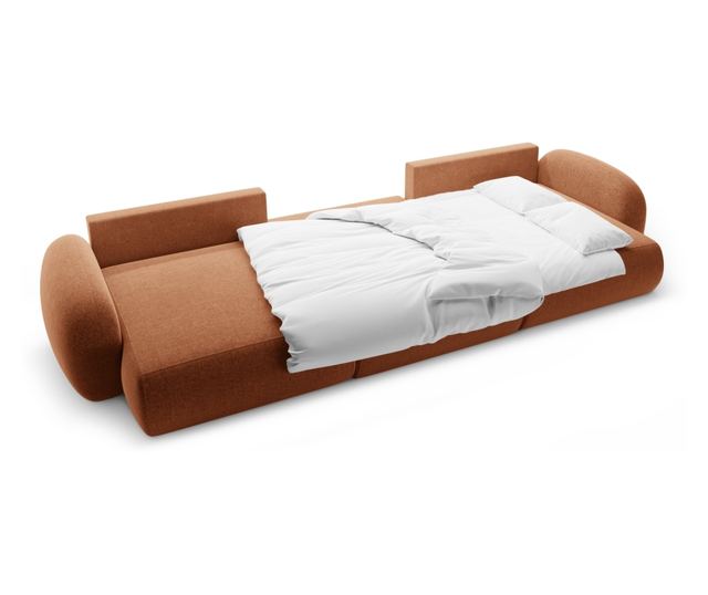 Ъглов диван с U-образна форма и функция сън от Cosmopolitan Design, Tonale, цвят керемида