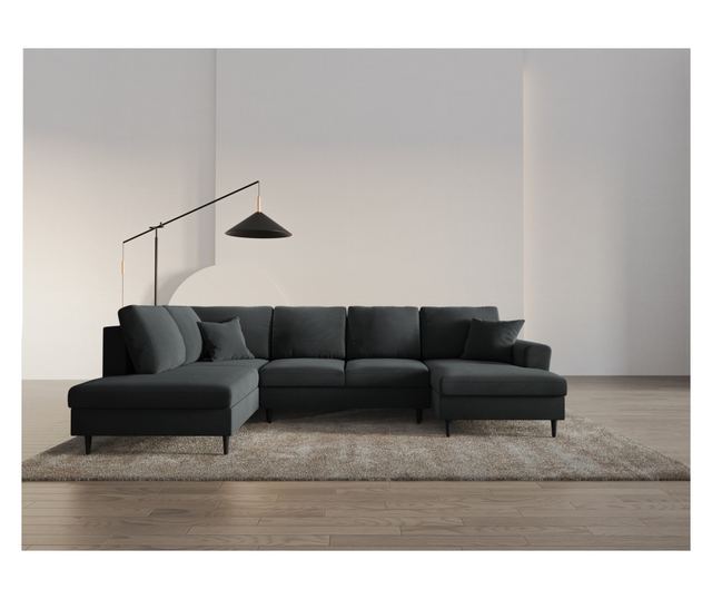 Панорамен диван Cosmopolitan Design, Kyoto, тъмно сив