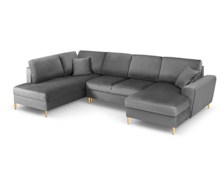 Cosmopolitan Design 620000 Πανοραμικός Καναπές, Κιότο, Ανοιχτό Γκρι, 88x194x313 εκ.