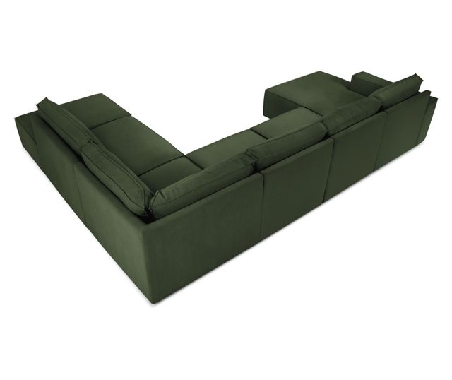 Тъмнозелен U-образен диван Milo Casa Carlo