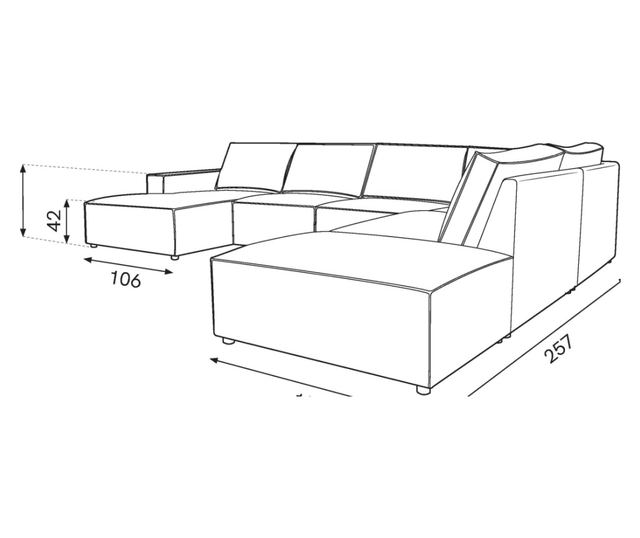 Ъглов диван с U-образна форма Milo Casa, Carlo, жълт