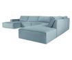 Ъглов диван с U-образна форма Milo Casa Carlo, светлосин