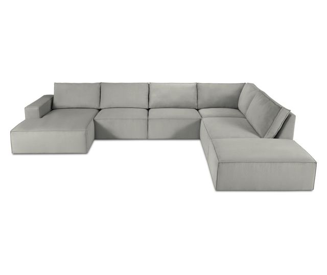 Ъглов диван с U-образна форма Milo Casa, Carlo, Светлосив