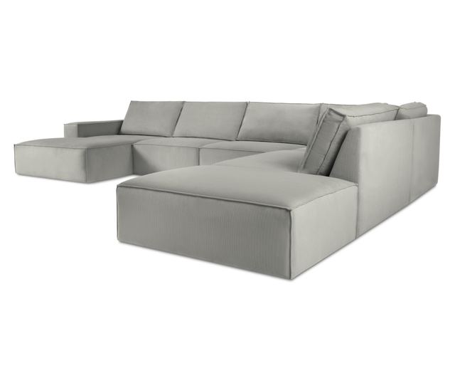 Ъглов диван с U-образна форма Milo Casa, Carlo, Светлосив