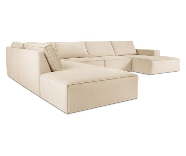 Ъглов диван с U-образна форма Milo Casa Carlo, бежов