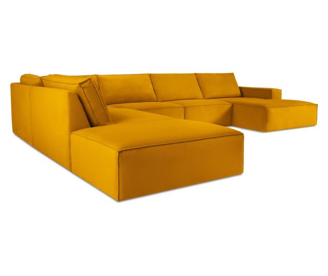 Ъглов диван с U-образна форма Milo Casa, Carlo, жълт