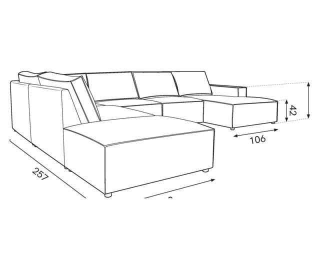 Ъглов диван с U-образна форма Milo Casa, Carlo, жълт