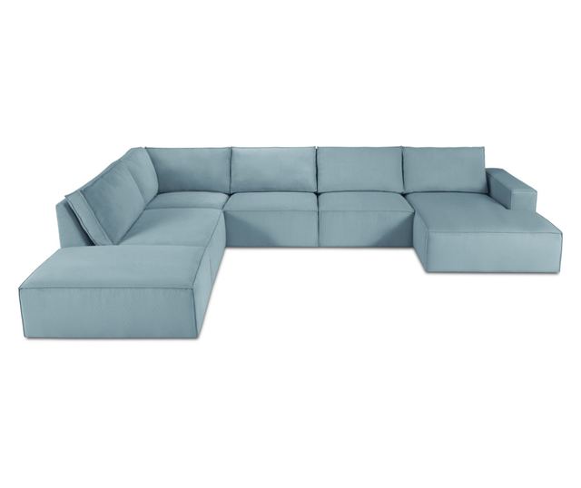 Ъглов диван с U-образна форма Milo Casa Carlo, светлосин