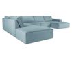 Ъглов диван с U-образна форма Milo Casa Carlo, светлосин