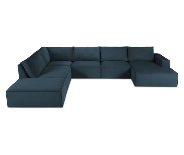 Ъглов диван с U-образна форма Milo Casa Carlo, тъмно син