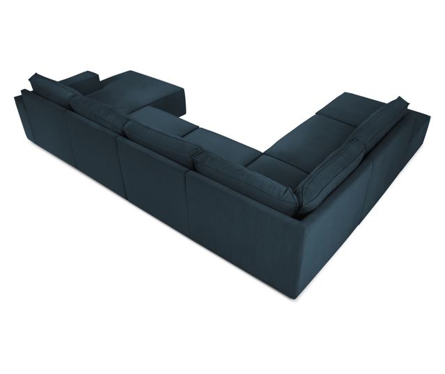 Ъглов диван с U-образна форма Milo Casa Carlo, тъмно син
