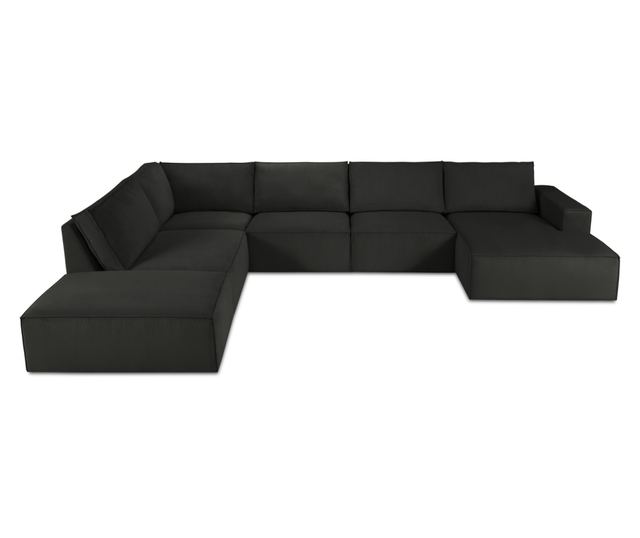 Milo Casa Carlo Черен U-образен ъглов диван