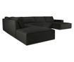 Milo Casa Carlo Черен U-образен ъглов диван