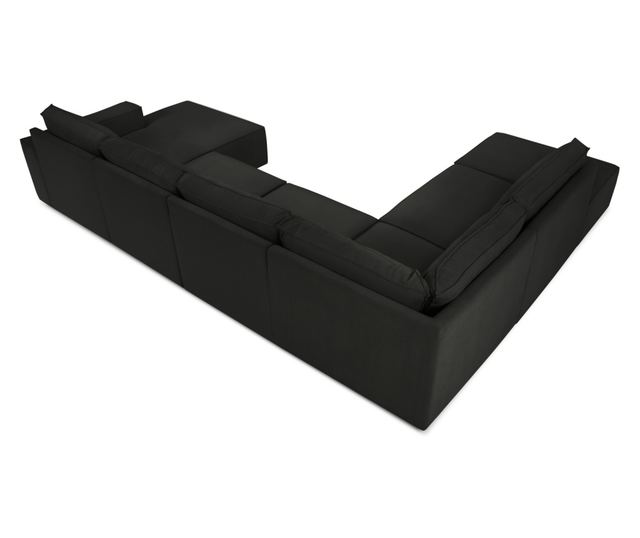 Milo Casa Carlo Черен U-образен ъглов диван