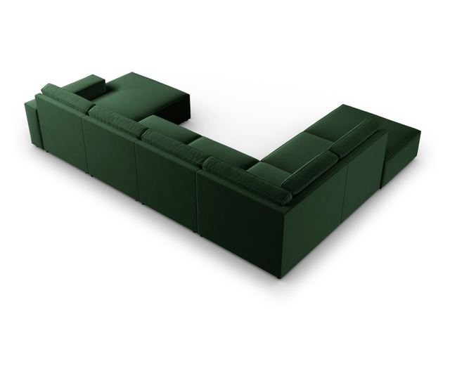 Ъглов диван с U-образна форма Milo Casa Carlo, тъмнозелен