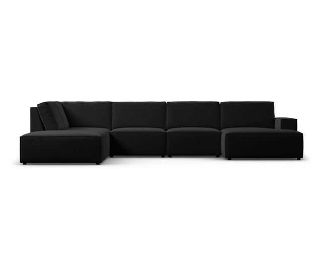Ъглов диван с U-образна форма Milo Casa Carlo, черен