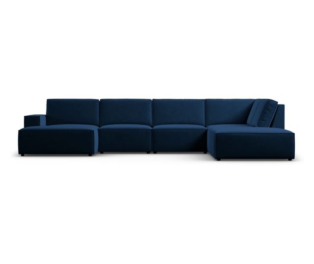 Ъглов диван с U-образна форма Milo Casa Carlo, кралско синьо