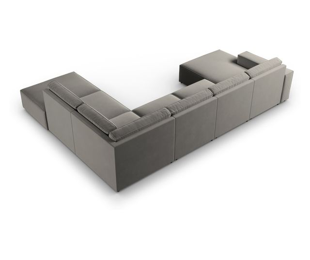 Ъглов диван с U-образна форма Milo Casa Carlo, светлосив