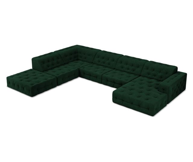 Milo Casa Aldo U-образен диван, тъмнозелен