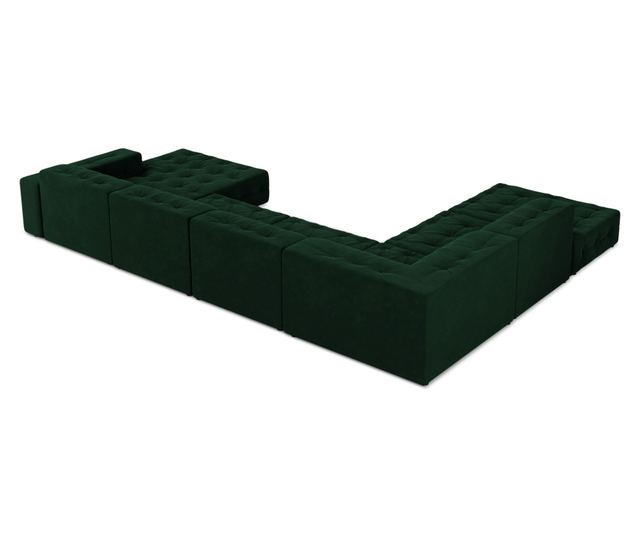 Milo Casa Aldo U-образен диван, тъмнозелен