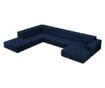 Секционен диван с U-образна форма Milo Casa Aldo, кралско синьо