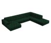 Ъглов диван с U-образна форма Milo Casa Aldo, тъмнозелен