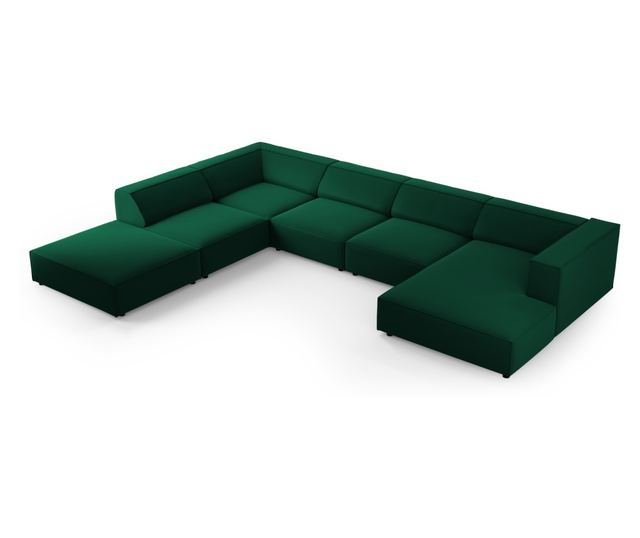 Ъглов диван Cosmopolitan Design Arendal U-образен, тъмнозелен