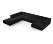 Ъглов диван Cosmopolitan Design Arendal U-образен, черен