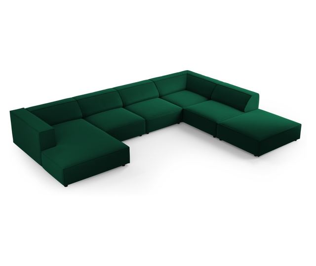 Ъглов диван Cosmopolitan Design Arendal U-образен, тъмнозелен