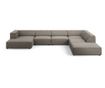 Ъглов диван с U-образна форма, Cosmopolitan Design, Арендал, сив