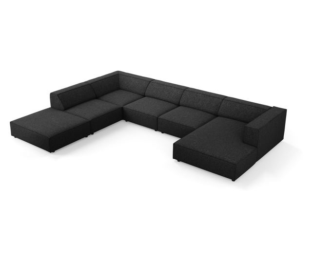 Ъглов диван с U-образна форма от Cosmopolitan Design, Arendal, черен