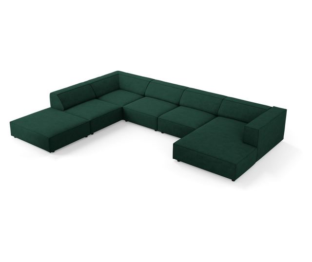 Ъглов диван Cosmopolitan Design Arendal U-образен, тъмнозелен