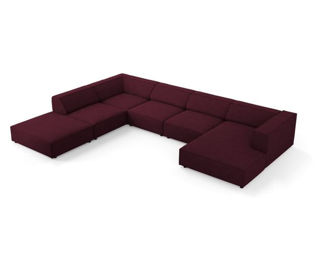 Ъглов диван Cosmopolitan Design Arendal U-образен, рубинено червен
