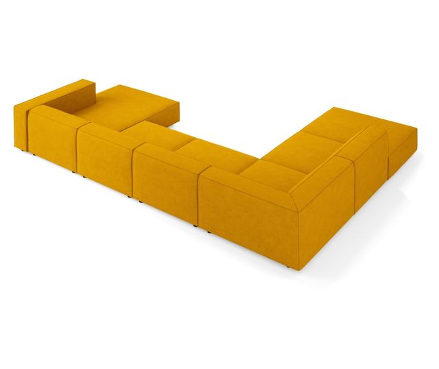 Модулен диван с U-образна форма Cosmopolitan Design, Arendal, цвят горчица